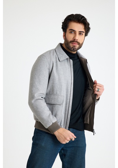 Franko Armondi Klasik Erkek Deri Ceket E51-kd-2902-24132 Gri