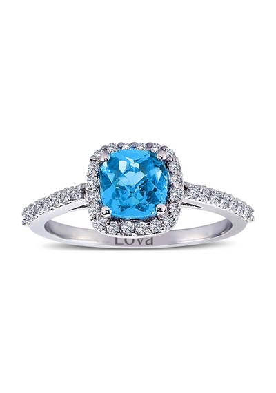 Lova Pırlantalı Kuşin Blue Topaz Yüzük - 1050217
