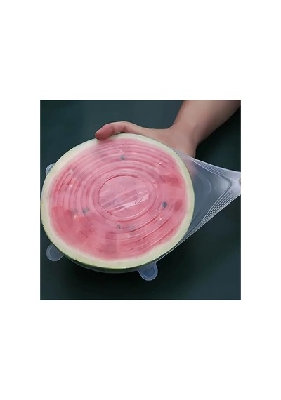 6'lı Silikon Streç Kapak Seti - Hava Geçirmez Açık-ahşap