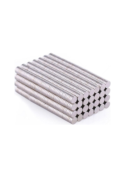 100 Adet Çap 6mm X Kalınlık 1mm Yuvarlak Süper Güçlü Neodyum Mıknatıs