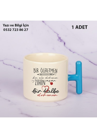 Öğretmenler Günü Hediyesi Bir Öğretmen Baskılı Kupa Bardak-kişiye Özel İsim Baskılı Hediyelik Mavi