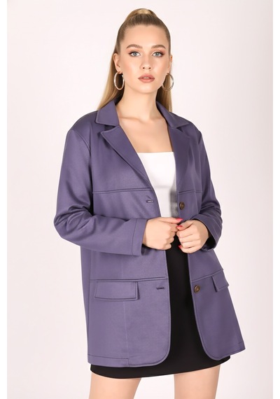 Armonika Kadın Koyu Mavi Yakalı Cep Kapaklı Düğmeli Vatkalı Premium Süet Oversize Ceket Arm-25k001057 Armonika Kadın Koyu Mavi Yakalı Cep Kapaklı Düğmeli Vatkalı Premium Süet Oversize Ceket Arm-25k001057