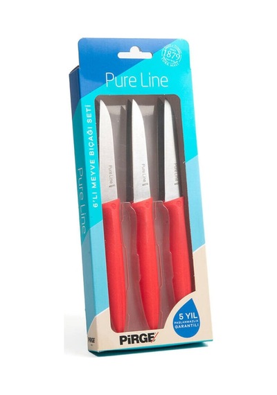 Pirge Pure Line Meyve Bıçağı Seti 9 Cm 6'lı 46010 Siyah