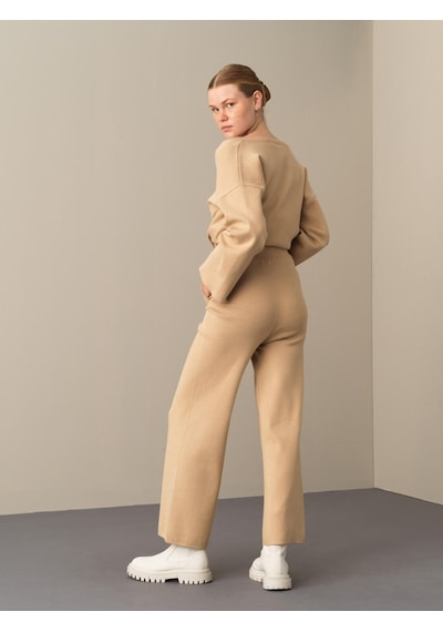 Xint Bej Regular Fit Triko Pantolon 850875