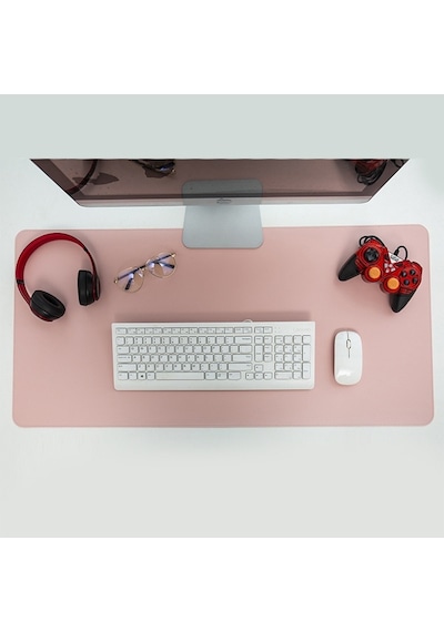 More TR Ally Su Geçirmez Deri Mouse Pad 80*40 Cm - Pembe