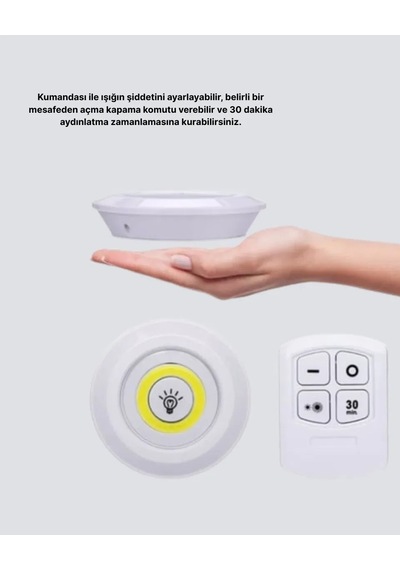 Kablosuz Gün Işığı 3 Lü Led Spot Lamba Kumandalı Standart