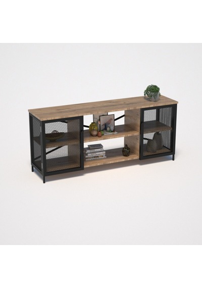 Endüstriyel Tarz 140 Cm Tv Sehpası/1903 Atlantik Çam - Siyah