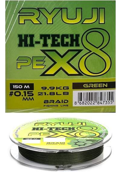 Ryuji X8 150m 0.15mm Green İp Misina