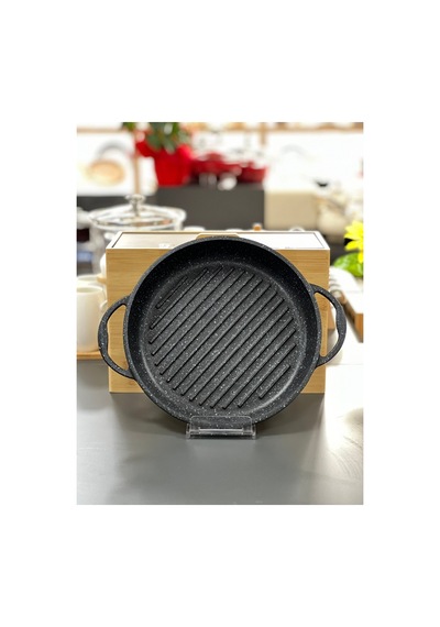 Izgaralık 28 Cm Yuvarlak Gril Tava Siyah - 661962688 Siyah