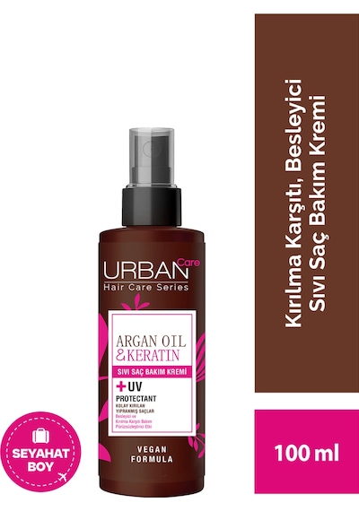 Argan Yağı & Keratin Kolay Kırılan Yıpranmış Saçlara Özel Sıvı Saç Kremi Ve Fön Suyu 100 Ml -vegan-