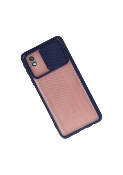 Cosmotex Newface Samsung Galaxy A01 Core Kılıf Palm Buzlu Kamera Sürgülü Silikon - Lacivert