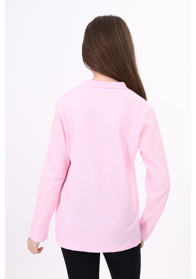 Toontoy Kids Toontoy Unisex Çocuk Nakışlı Tişört Açık Pembe