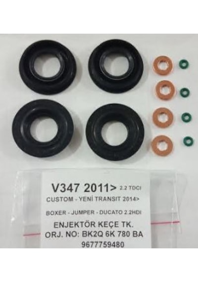 Enjektör Keçe Pul Oring Takımı Transit V347-v363 2.2 Tdci 155 Ps - 2011 Model Sonrası Uyumlu Bk2q6k780- 5 Takım Fiyatıdır 1