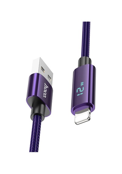 Hoco. U125 1.2m Benefit Usb To Lightning Şarj Data Kablosu - Mor