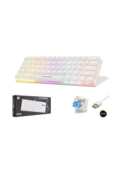 Hadron G508b Kablolu Oyuncu Mini Klavye Mekanik Blue Switch Rgb Q Beyaz