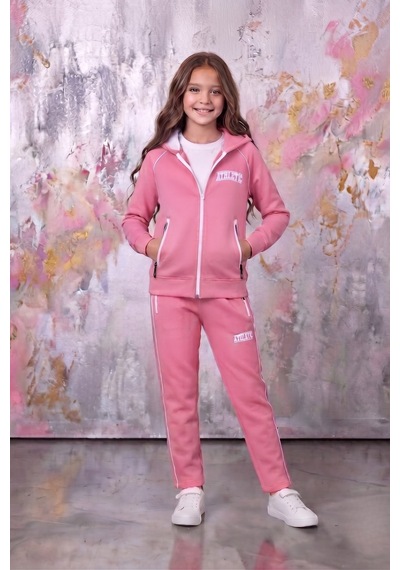 Pina Kids Kız Çocuk Atheletic Reglan Kol Kapüşonlu Düz Paça Dalgıç Kumaş Eşofman Takımı Esf7018 Pembe Pina Kids Kız Çocuk Atheletic Reglan Kol Kapüşonlu Düz Paça Dalgıç Kumaş Eşofman Takımı Esf7018 Pembe