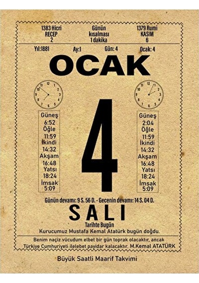 Takvim Yaprakları Ile Atatürkün Hayatı 16 Lı Ahşap Tablo Seti, At