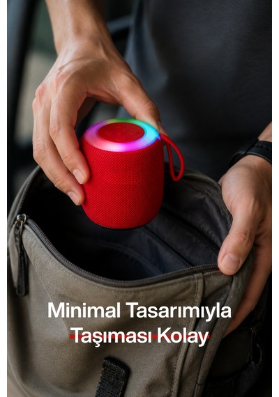 Rgb Işıklı Şarjlı Bluetooth Hoparlör - Type-c - Fm Radyo - Usb - Hafıza Kartı