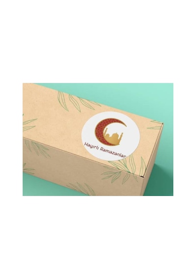 Hayırlı Ramazanlar Etiketi Renkli Yuvarlak Mat Sticker Ramazan Bayram İftar Serisi 4 Cm 90 Adet Çok Renkli