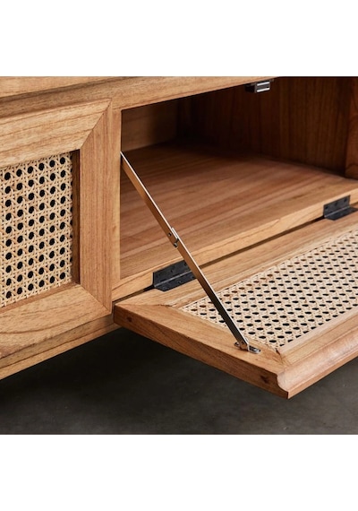 Nova Rattan Tv Ünitesi Masif Ahşap & Hasır Detaylı Natural