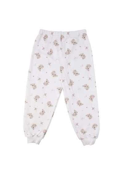 Bebegen Kız Çocuk Ekru Bej Koala Desenli Çıtçıtlı Pijama Takımı Çok Renkli