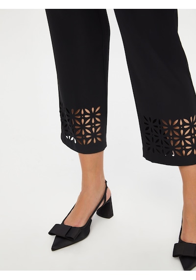 Faik Sönmez Paçası Delik İşli Slim Fit Pantolon S25pnt035 Us25pnt03510 Siyah