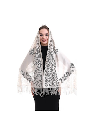 Narin Pamuk Tül Şal Krem 60x160