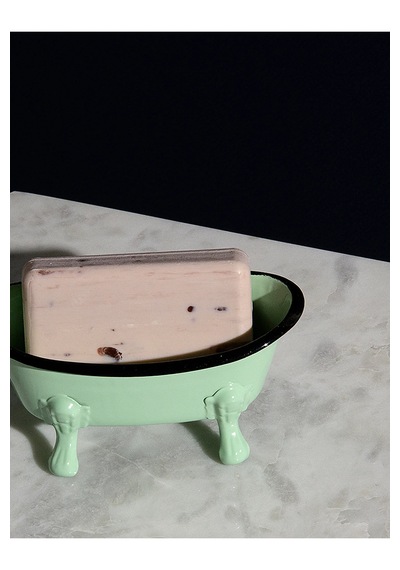 Dekoratif Metal Sabunluk Vintage Küvet Tasarım Banyo Sabunluk Banyo Lavabo Dekoru Açık Yeşil
