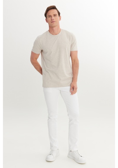 AC&Co / Altınyıldız Classics Erkek Bej Melanj 360 Derece Her Yöne Esneyen Slim Fit Bisiklet Yaka Tişört Bej Melanj AC&Co / Altınyıldız Classics Erkek Bej Melanj 360 Derece Her Yöne Esneyen Slim Fit Bisiklet Yaka Tişört Bej Melanj