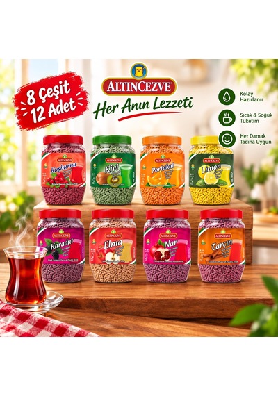Granül Oralet 8 Çeşit 12 Adet X 300gr İçecek Tozu 300 G