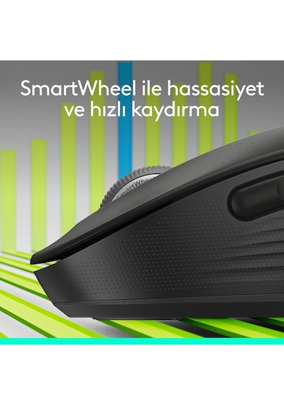Signature M650 Kablosuz Mouse, Küçük Ve Orta Boy Sağ El İçin, 4000 Dpı, Sessiz, Bluetooth, Logi Bolt Usb Alıcı, 24 Ay Pil Ömrü, Siyah