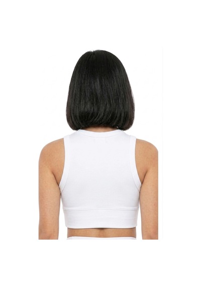 Mrm Pro Kadın Siyah Spor Crop Sütyen Pedli Destekli Toparlayıcı Büstiyer Beyaz Beyaz