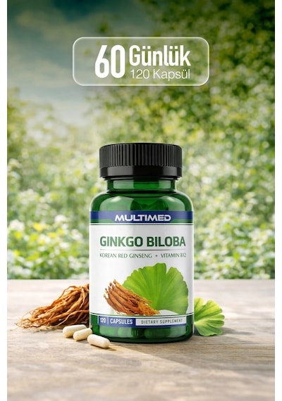 Multimed Ginkgo Biloba + Ginseng + Vitamin B12 120 Kapsül