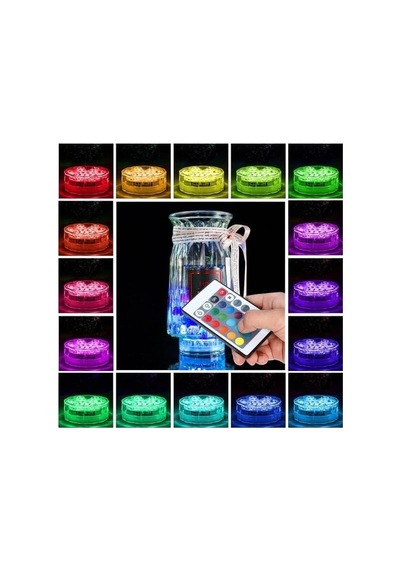 Led Uzaktan Kumanda Rgb İşık Pil Kumandalı Sualtı Yüzme Havuzu Gece Lambası Dekor İçin Su Geçirmez