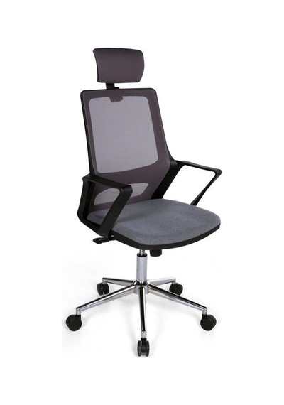 Ofisbazaar Lizz Gri Fileli Yönetici Koltuğu Ergonomik Başlıklı Ofis Koltuğu Gri Gri