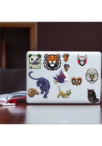 Agresif Hayvanlar Sticker Set-3 10 Parça Telefon, Tablet, Defter, Laptop Sticker