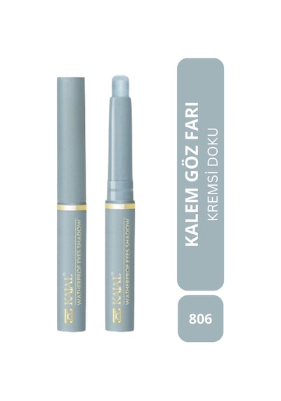 Long Lasting Suya Dayanıklı Eyeshadow Stick Göz Farı - 806 Buz Mavisi - Kalıcı, Kremsi Kalem Far Mavi