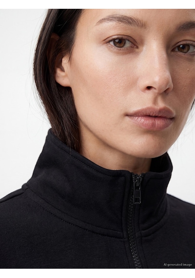 Lcw Eco Siyah Dik Yaka Soft Touch Kadın Sweatshirt