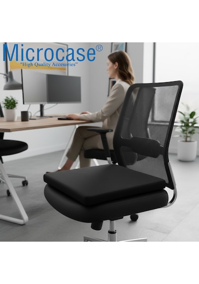 Microcase Araç Ve Ofis İçin Terletmez Ergonomik İpli Oturma Minderi 43 X 40 X 4cm 2 Adet Al5382