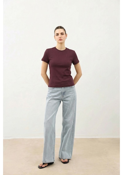 Antioch Kadın Basic T-shirt Bordo