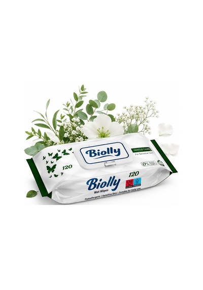 Biolly Gentle Care Hassas Islak Mendil 120 Yaprak - Koli 12 Adet 12'li Set
