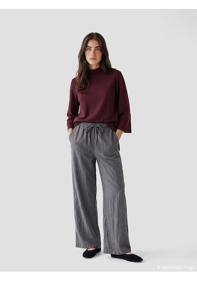 Lcw Modest Gri Beli Lastikli Modal Karışımlı Kadın Pantolon