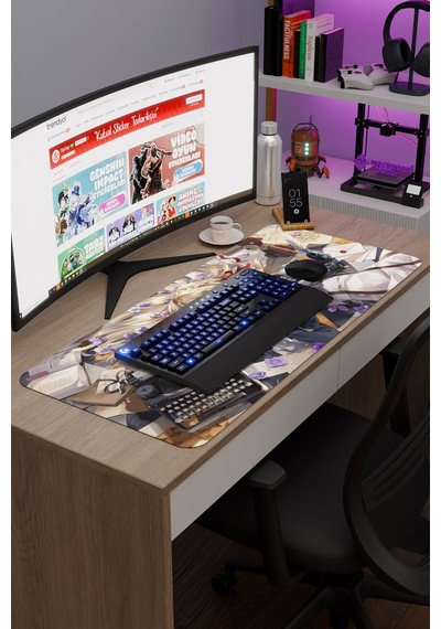 Violet Evergarden Anime V4 - 90x40 Xxl Gaming Kauçuk Kaymaz Taban Mouse Pad Fare Altlığı