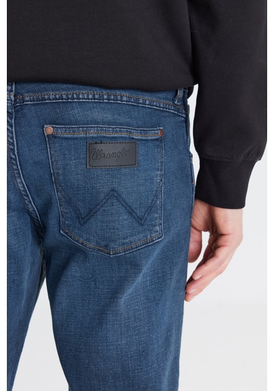 Wrangler Pamuklu Greensboro Straight Fit Jean Kot Denim Pantolon Mavi