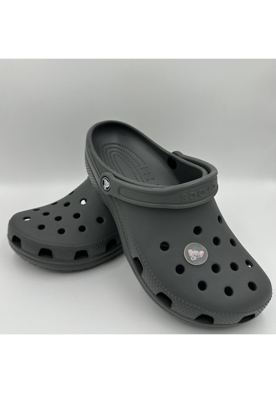 Crocs Terlik Süsü Ve Aksesuarı , Çanta Süsü Renkli Jibbitz Dijital Fil 01 Görselli Figür Aksesuarı Gri-pembe