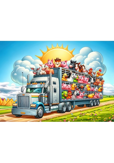Art Çocuk Tır Yolculuğu 100 Parça Puzzle