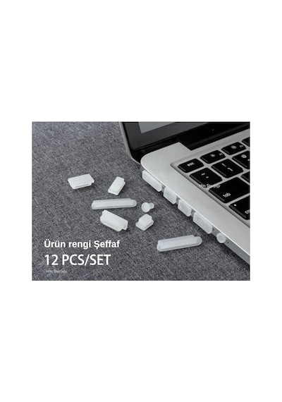 Macbook Toz Koruyucu Silikon Port Tıpa Seti 12 Si Bir Arada Usb-a Magsafe Hdmı Sd Uyumlu Eski Nesil Retina Kasa Şeffaf