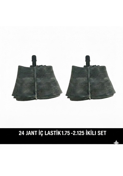 Güçlü Bisikletmotosiklet 24 Jant İç Lastik 2'li Set - 24x1.75 / 2.125 Uyumlu - Oto Kalın Sibop 2 Adet Bisiklet İç Lastiği