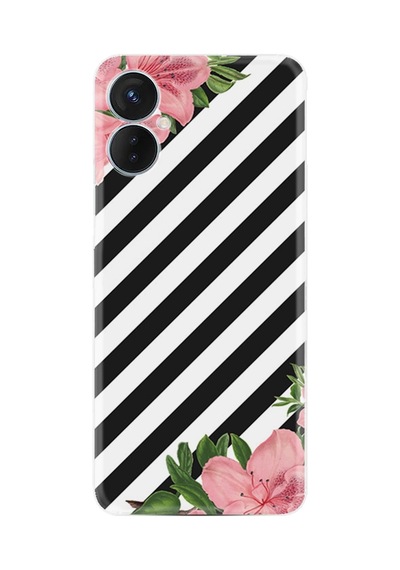 Tecno Camon 19 Neo Kılıf Resimli Desenli Baskılı Silikon Strip Flowers 2 1409 Uyumlu
