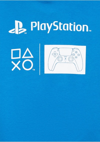 Mavi - Playstation Baskılı Kapüşonlu Mavi Sweatshirt 6s10131-70772 Mavi